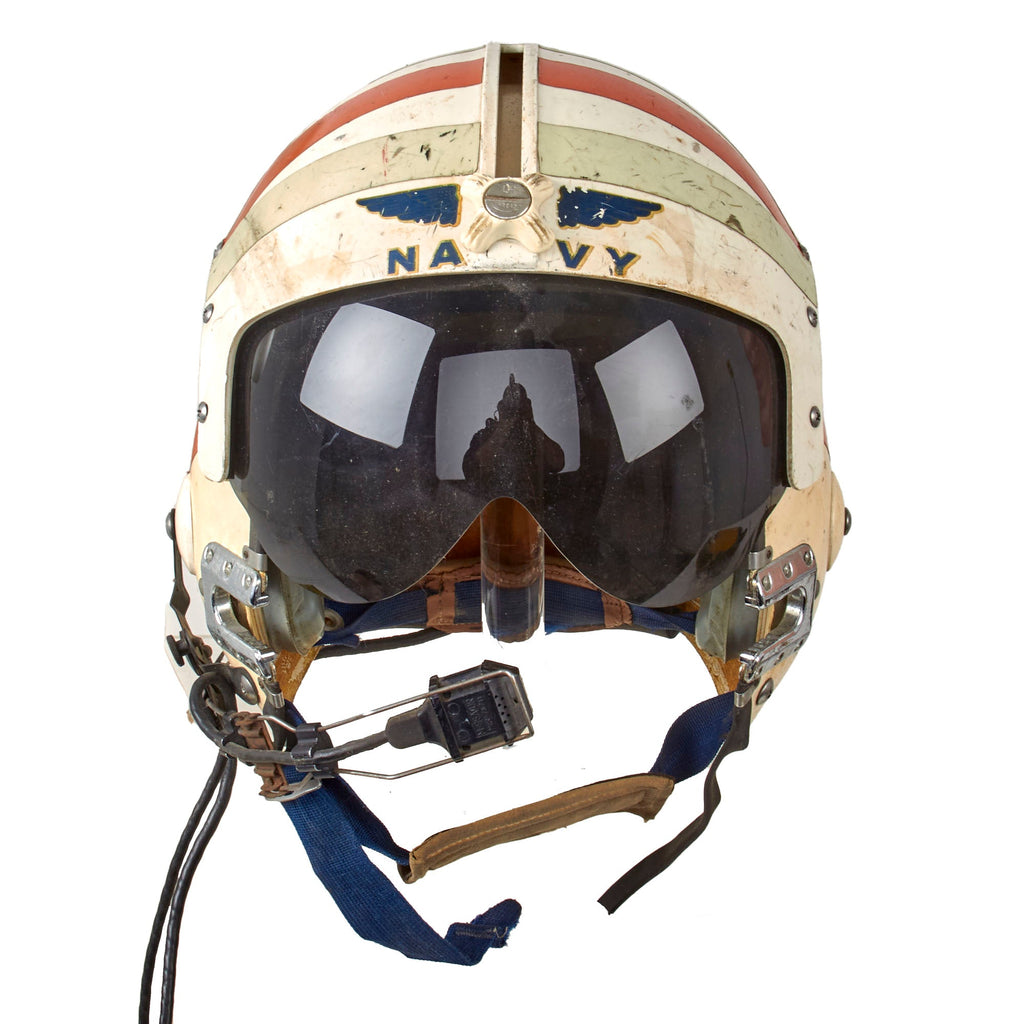 Original U.S. Vietnam War Era US Navy Named Pilot APH-5 Flight Helmet - Ensign Carl Mills Original Items