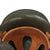 Original German WWII Early Green Finished M34 Square Dip Fire Police Helmet with Rare Leather Neck Shield - Feuerwehr Original Items