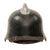 Original German Pre-WWII M34 Square Dip Early Style Fire Police Helmet with Double Decals and Aluminum Comb Original Items