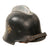 Original German Pre-WWII M34 Square Dip Early Style Fire Police Helmet with Double Decals and Aluminum Comb Original Items