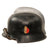 Original German Pre-WWII M34 Square Dip Early Style Fire Police Helmet with Double Decals and Aluminum Comb Original Items