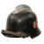 Original German Pre-WWII M34 Square Dip Early Style Fire Police Helmet with Double Decals and Aluminum Comb Original Items