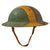 Original U.S. WWI 26th Yankee Division Camouflage-Painted M1917 Helmet with Battle Names & Faded Name - Full Liner & Chinstrap Original Items