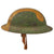 Original U.S. WWI 26th Yankee Division Camouflage-Painted M1917 Helmet with Battle Names & Faded Name - Full Liner & Chinstrap Original Items