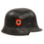 Original German WWII M34 Civic Square Dip NSDAP Double Decal Police Steel Helmet with 56cm Liner and Broken Chinstrap - Ordnungspolizei