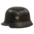 Original German WWII M34 Civic Square Dip NSDAP Double Decal Police Steel Helmet with 56cm Liner and Broken Chinstrap - Ordnungspolizei