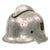 Original German WWII M34 Civic Square Dip Bright Aluminum Fire Police Helmet in 55cm with Double Decals and Neck Shield - Feuerwehr Helmet Original Items