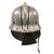 Original German WWII M34 Civic Square Dip Bright Aluminum Fire Police Helmet in 55cm with Double Decals and Neck Shield - Feuerwehr Helmet Original Items