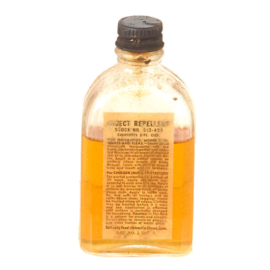 Original U.S. WWII Bottle of Insect Repellent from 1944-Dated U.S. Navy Crate by Pond’s Extract Co. Original Items
