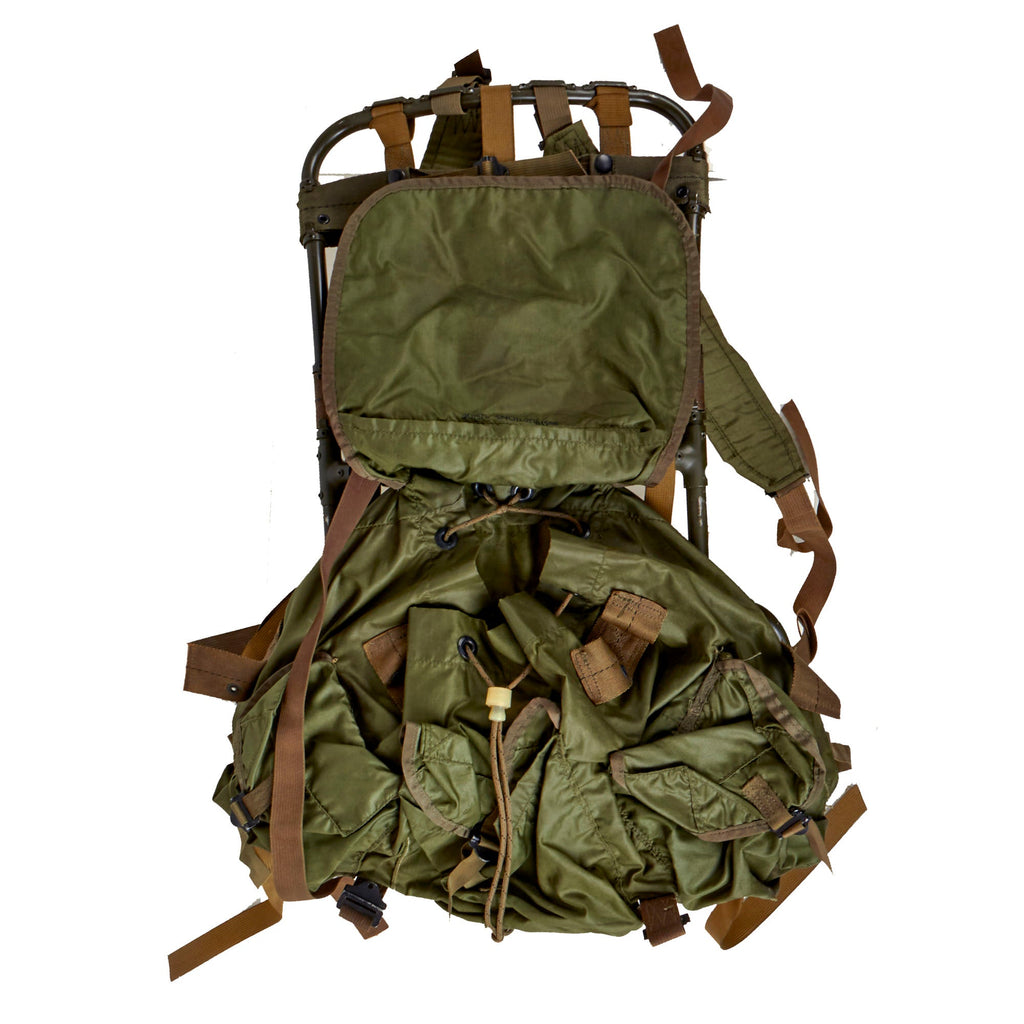 Original U.S. Vietnam War Early 1964 Model Lightweight Rucksack with Welded Aluminum Frame - Dated 1964 Original Items
