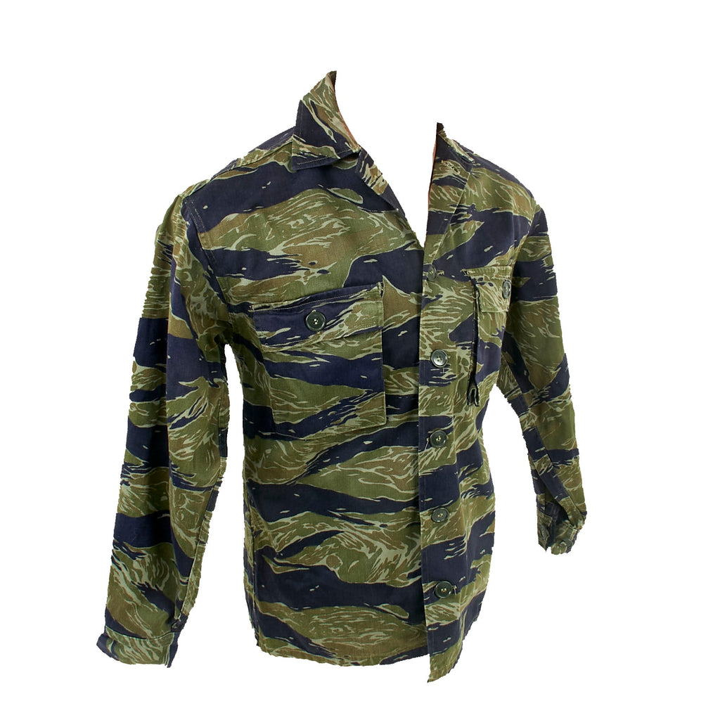Original Vietnam War U.S. Special Forces Tiger Stripe Tadpole Camouflage Fatigue Uniform Shirt Original Items