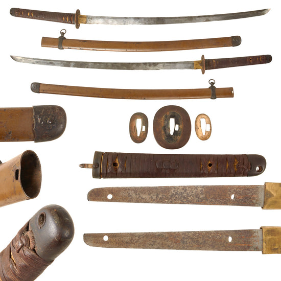 Original WWII Japanese Army Officer Service Used P-1944 Rinji Seikishi Shin-Gunto Katana Sword by NAGAMITSU with Scabbard - Dated 1944 Original Items