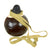 Original Japanese WWII Type 4 Ceramic Inert Hand Grenade in Glaze Brown with Replacement Fuze Assembly Original Items