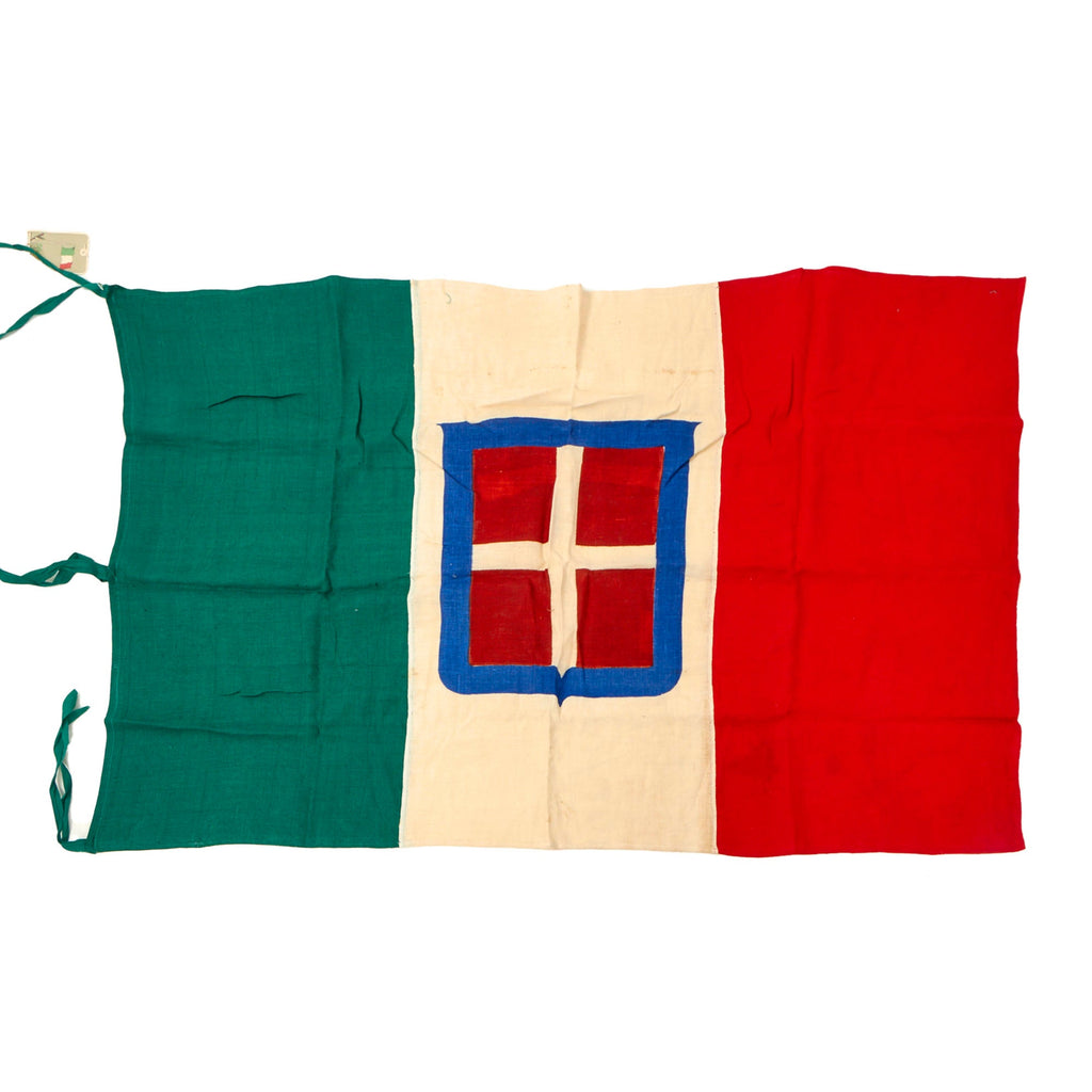 Original Italian WWII Tremendous Kingdom of Italy Flag with Original Paper Hang Tag - 31 x 47” Original Items