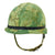 Original U.S. Vietnam War USMC M1 Helmet With Mitchell Pattern Camouflage Helmet Cover, M-151 "Mutt" Inner Tube Band and Liner Original Items