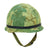 Original U.S. Vietnam War USMC M1 Helmet With Mitchell Pattern Camouflage Helmet Cover, M-151 "Mutt" Inner Tube Band and Liner Original Items