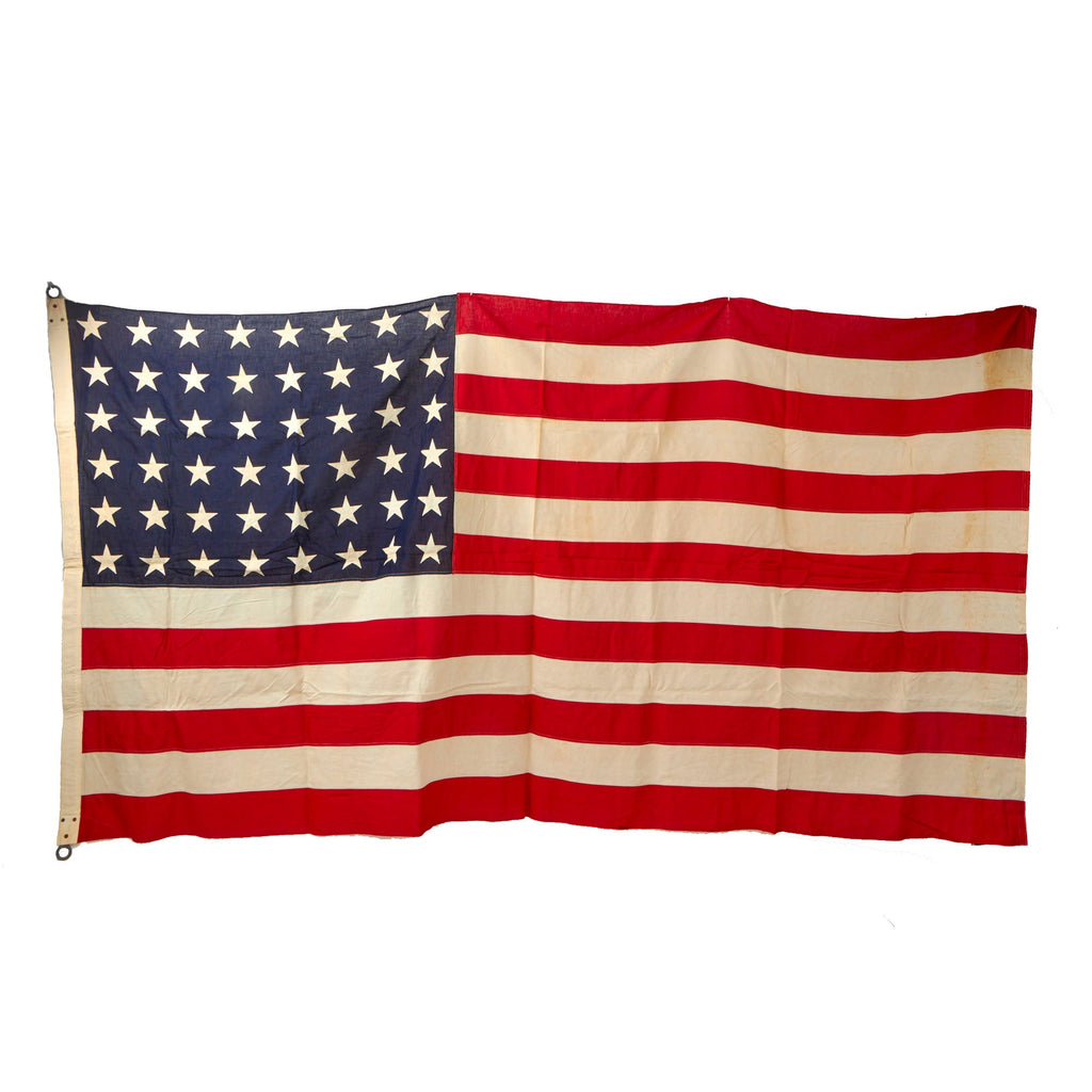Original U.S. WWII 48 Star Flag Philadelphia Quartermaster Depot - 5 Feet x 9 1/2 Feet Original Items