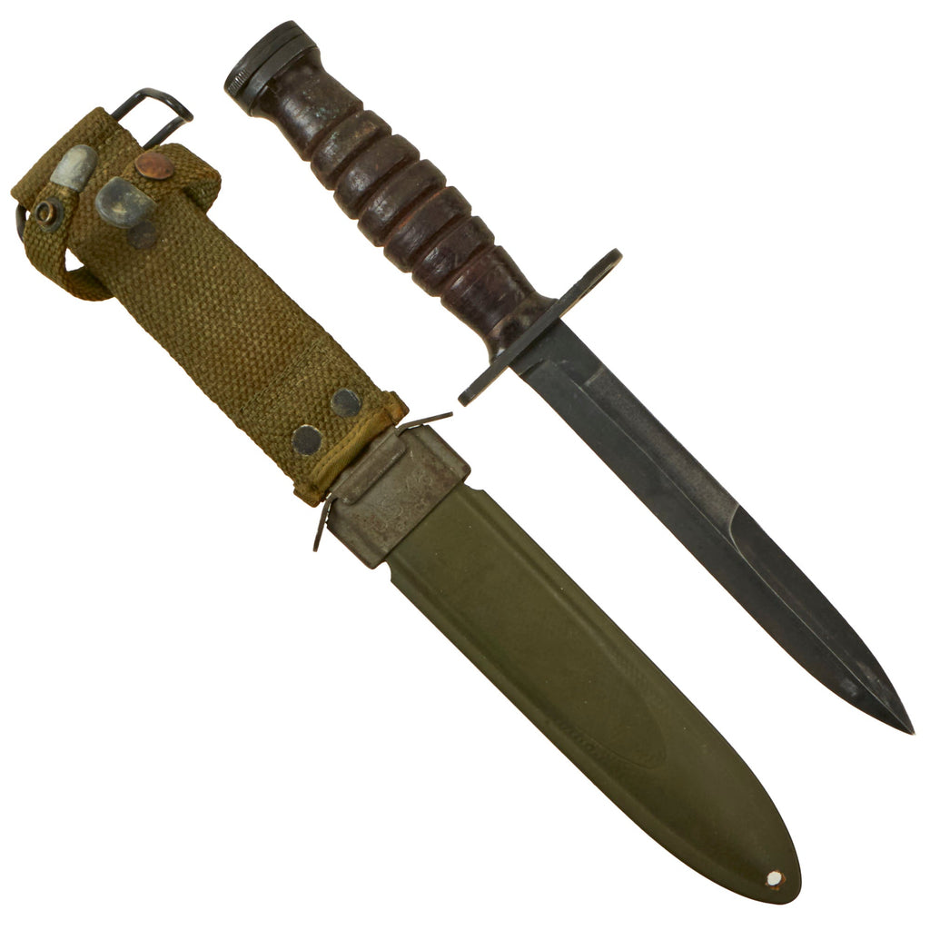 Original U.S. WWII M4 Bayonet by Camillus for the M1 Carbine with M8 Scabbard Original Items