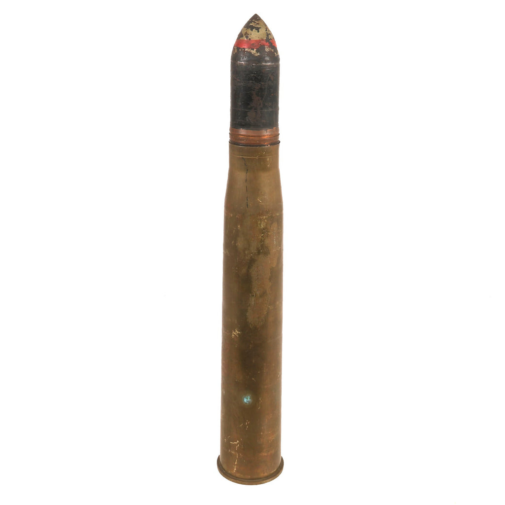 Original British WWII Inert 57mm Artillery Round For The Ordnance Quick-Firing 6-pounder 7 cwt “6 Pounder” - Dated 1942 Original Items