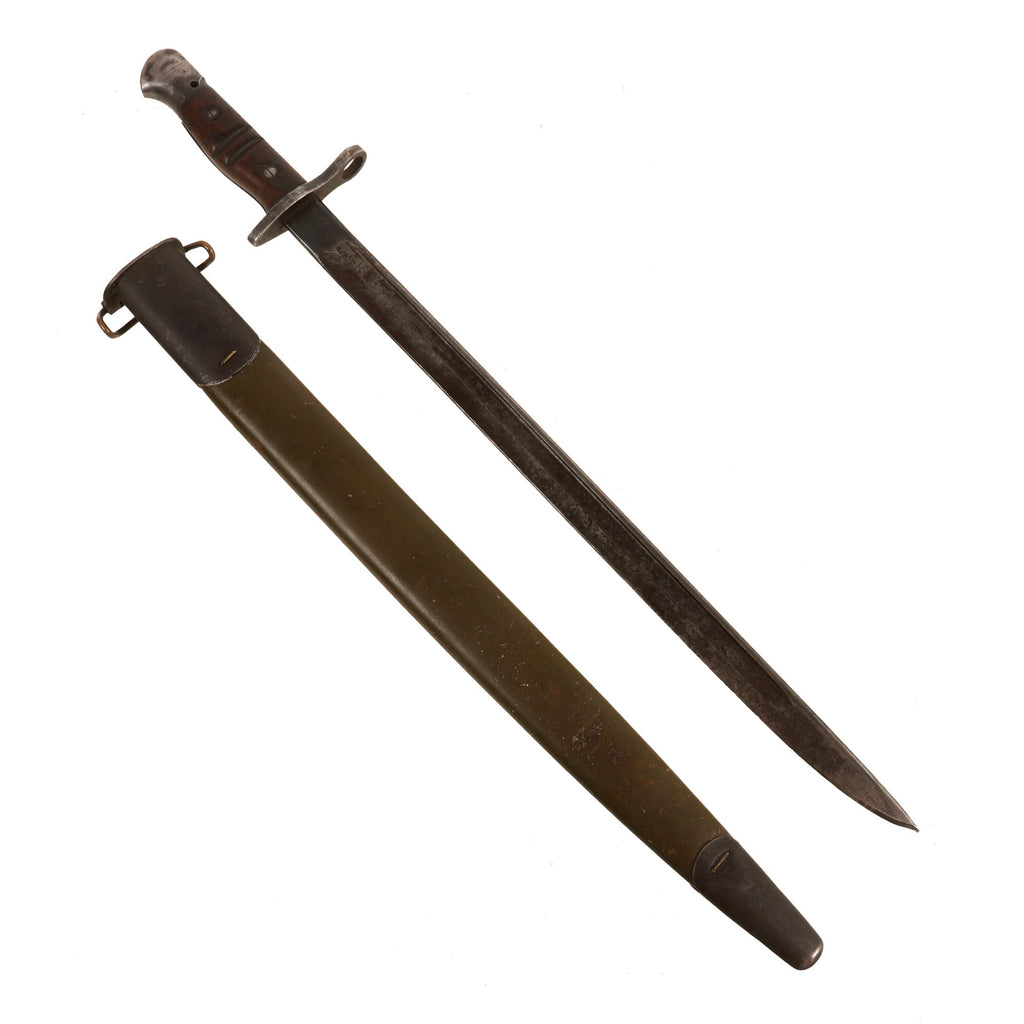 Original U.S. WWI M1917 Enfield Rifle & Trench Gun Bayonet by Remington with Scabbard - Dated 1918 Original Items