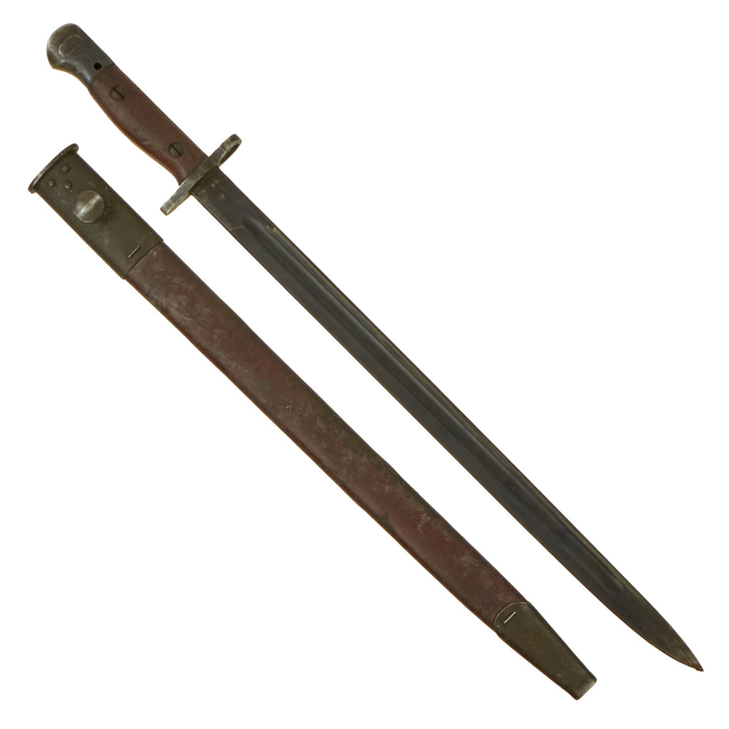 Original WWII Australian P1907 SMLE Bayonet Dated 1942 with Scabbard by Lithgow Armory Original Items