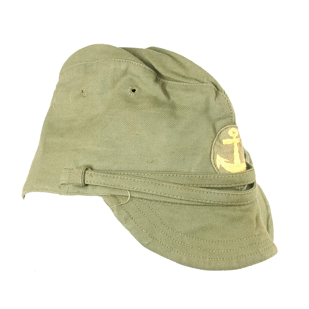 Original WWII Japanese Special Naval Landing Forces Cotton Forage Cap dated 1944 - SNLF Original Items