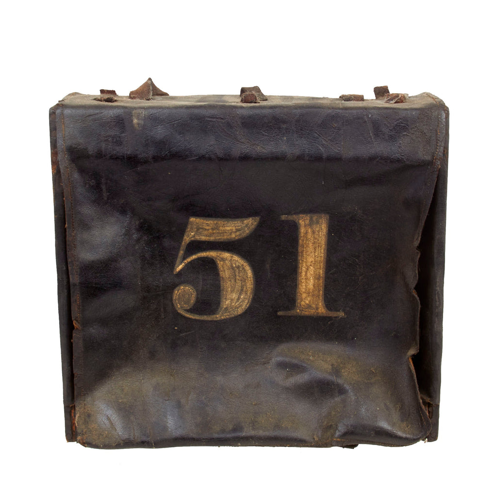 Original U.S. Civil War Early “Hardpack” Knapsack with 51st Regimental Unit Marking Painted on Flap Original Items