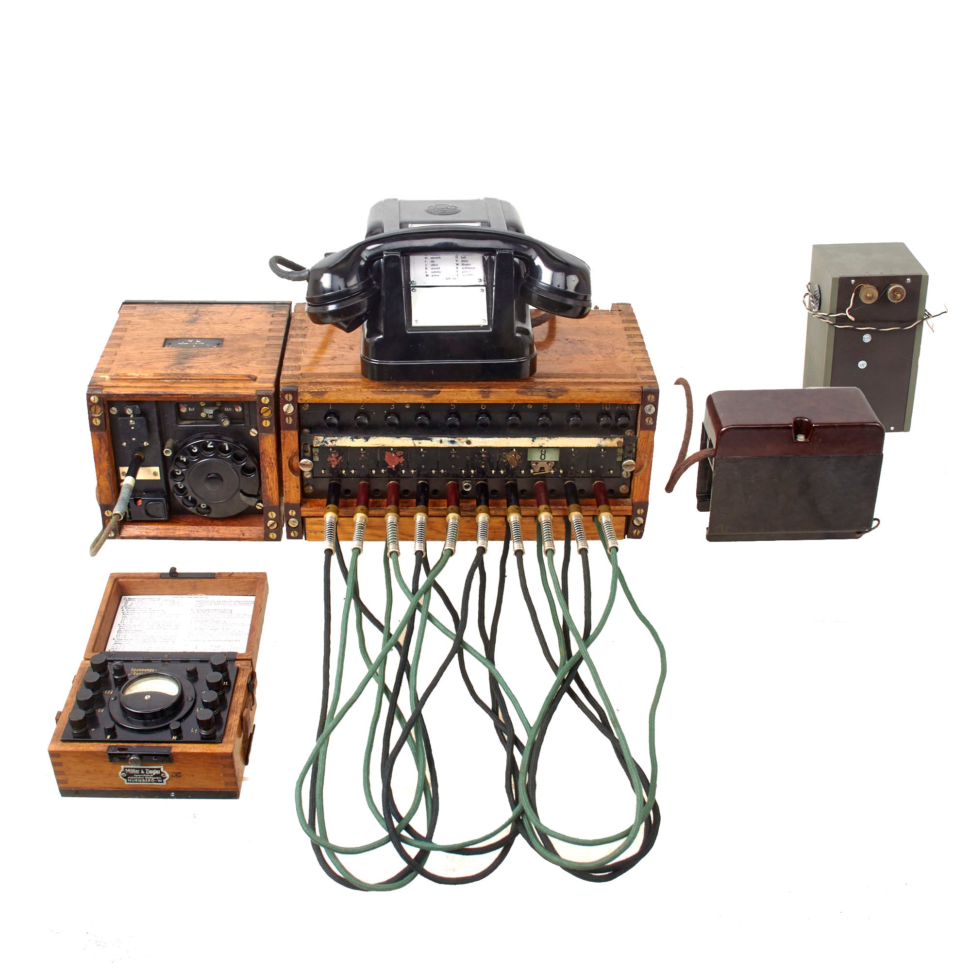 Original East German Post-WWII Field Telephone Klappenschrank 10