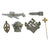 Original German WWI - WWII Medal, Tinnie, and Insignia Lot Featuring KvKII with Swords and Sports Team Badge - 28 Items Original Items