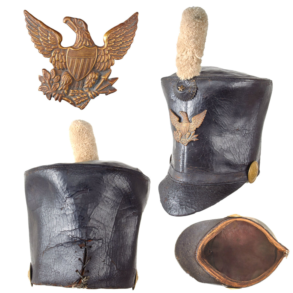 Original U.S. Seminole Wars Era Model 1824 Bell Crown “Tar Bucket” Shako with Tuft & Scarce Laced Back Original Items