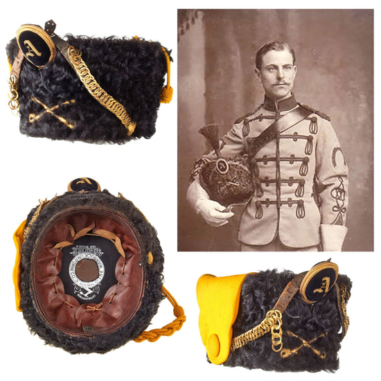 Original U.S. Late 19th Century New York Hussars Squadron A Astrakhan Busby Hat by Warnock Uniform Co. Original Items