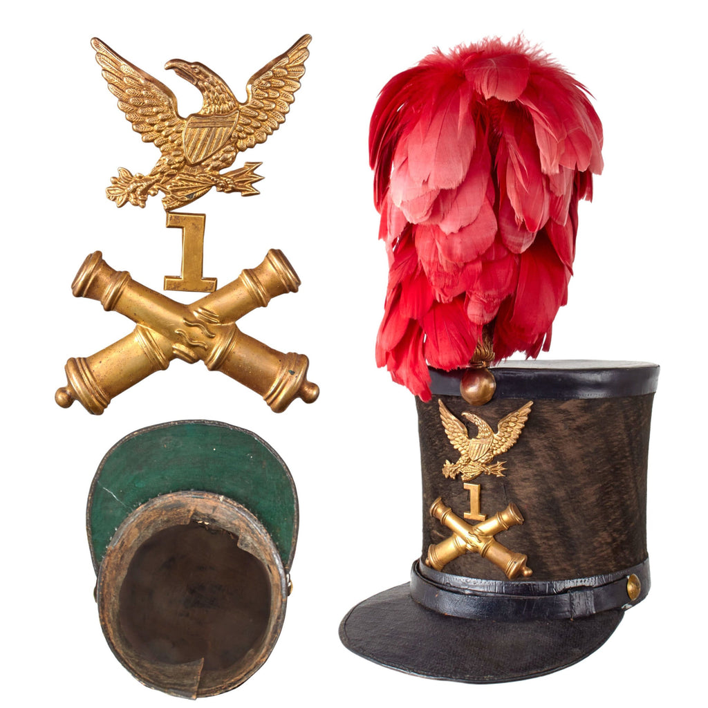 Original U.S. Pre-Civil War Era US Army 1st Artillery Regiment Model 1832 Beaver Pelt “Stovepipe” Shako Original Items