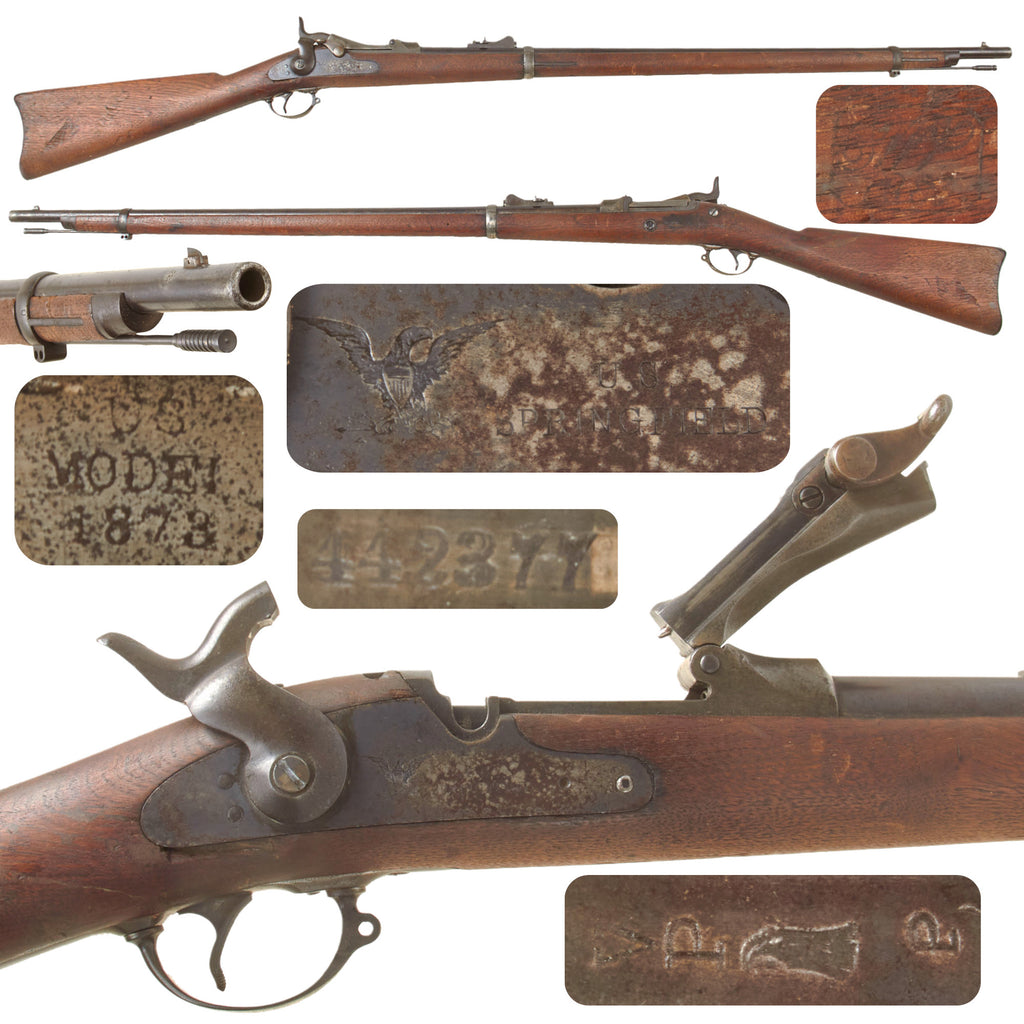 Original U.S. Springfield Trapdoor Model 1884 Rifle with Modified Bore and M1879 Rear Sight, 1889 Production, Serial No. 442377