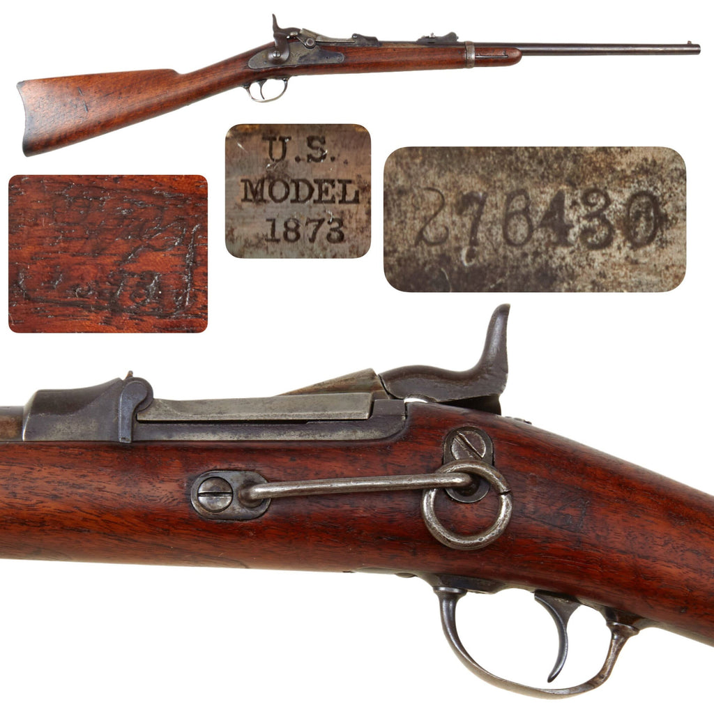 Original U.S. Springfield Trapdoor Model 1884 Rifle Converted to Saddle Ring Carbine with Figured Stock Made in 1885 - Serial 276430 Original Items