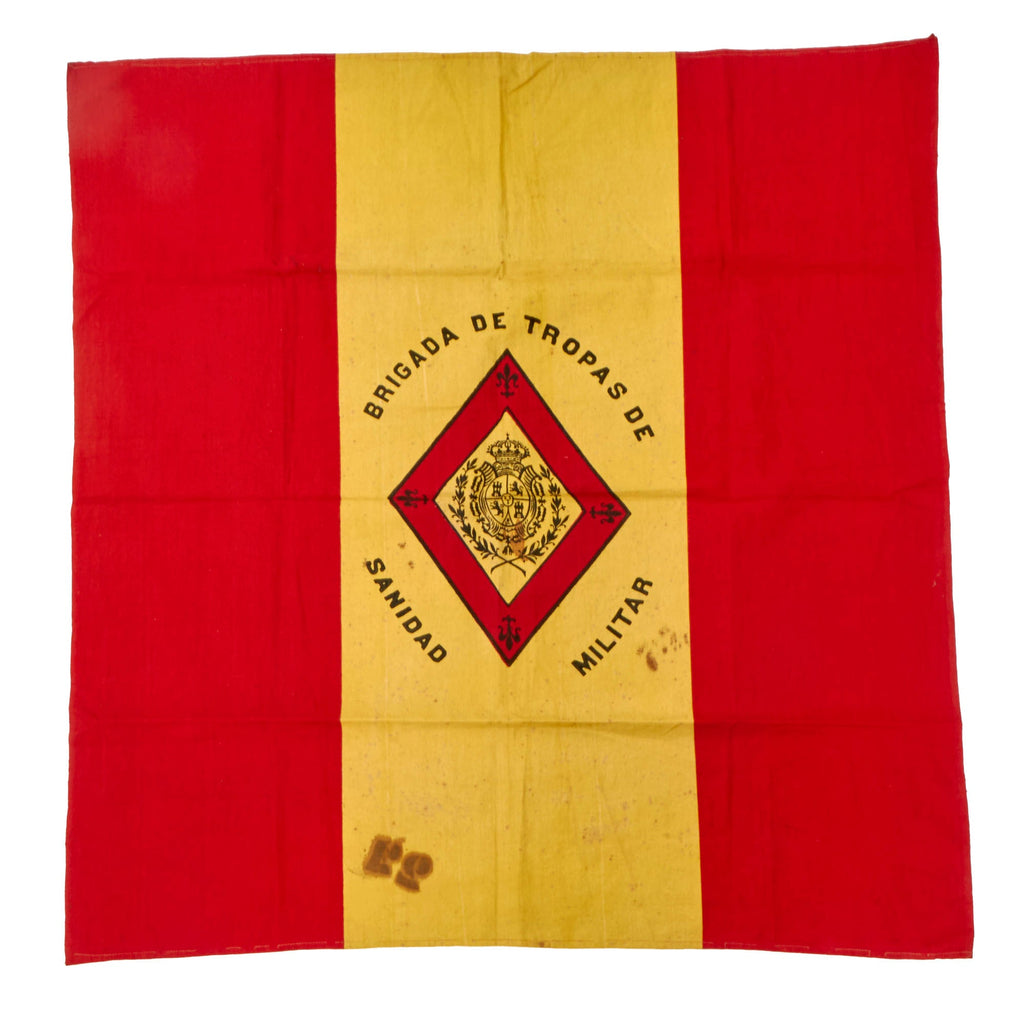 Original Spanish-American War Spanish Army Military Health Troops Brigade Medical Knapsack Flag with “22” Stencil Denoting Possible Capture - Very Rare - 33 x 34½” Original Items