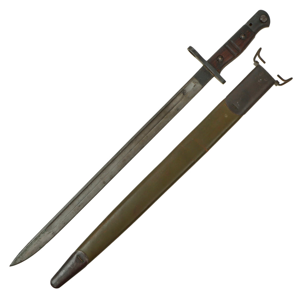 Original U.S. WWI M1917 Enfield Rifle & Trench Gun Bayonet by Remington with Scabbard - Dated 1917 Original Items
