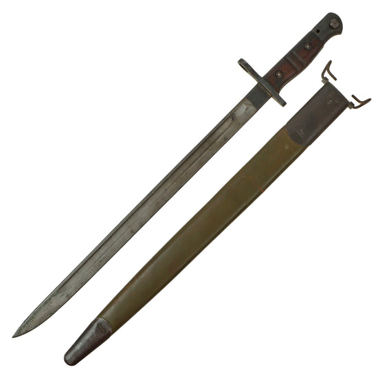 Original U.S. WWI M1917 Enfield Rifle & Trench Gun Bayonet by Remington with Scabbard - Dated 1917 Original Items