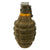 Original U.S. WWII Inert MkII Pineapple Grenade with Yellow Ring with Correct Fuze with Worn-Away Markings - Great Paint Original Items