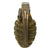 Original U.S. WWII Inert MkII Pineapple Grenade with Yellow Ring with Correct Fuze with Worn-Away Markings - Great Paint Original Items