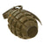 Original U.S. WWII Inert MkII Pineapple Grenade with Yellow Ring with Correct Fuze with Worn-Away Markings - Great Paint Original Items