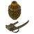 Original U.S. WWII Inert MkII Pineapple Grenade with Yellow Ring with Correct Fuze with Worn-Away Markings - Great Paint Original Items
