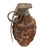 Original U.S. WWII Inert MkII Pineapple Frag. Grenade Painted White for Israeli Use Post-War