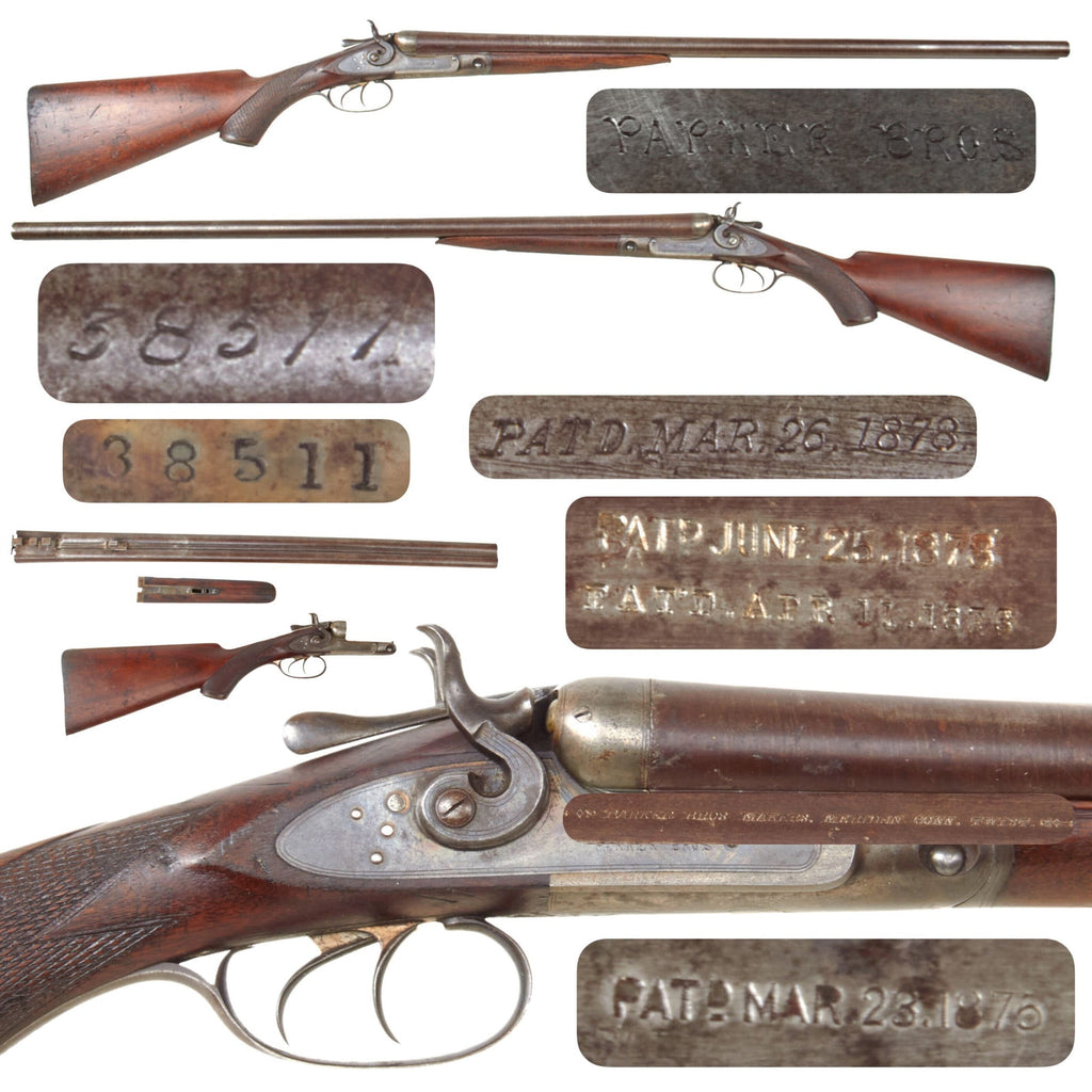 Original Antique U.S. 1884 Parker Brothers Grade 0 Top Action 12 Gauge Double Barrel Hammer Shotgun - Serial 38511 Original Items