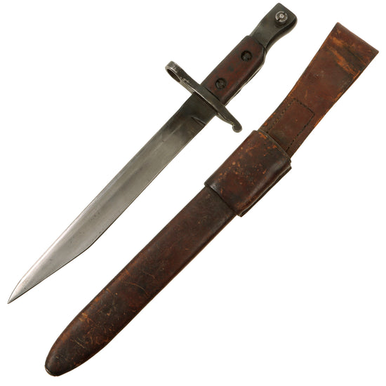 Original Canadian WWI Mk.II Ross Rifle Bayonet and 1916-Dated Scabbard - Dated 1911 Original Items