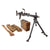 Original German WWII MG 13 Display Light Machine Gun with Carry Handle, Magazine Pouch Set, and Empty Normandy Camo Magazine Case - Maschinengewehr 13 Original Items