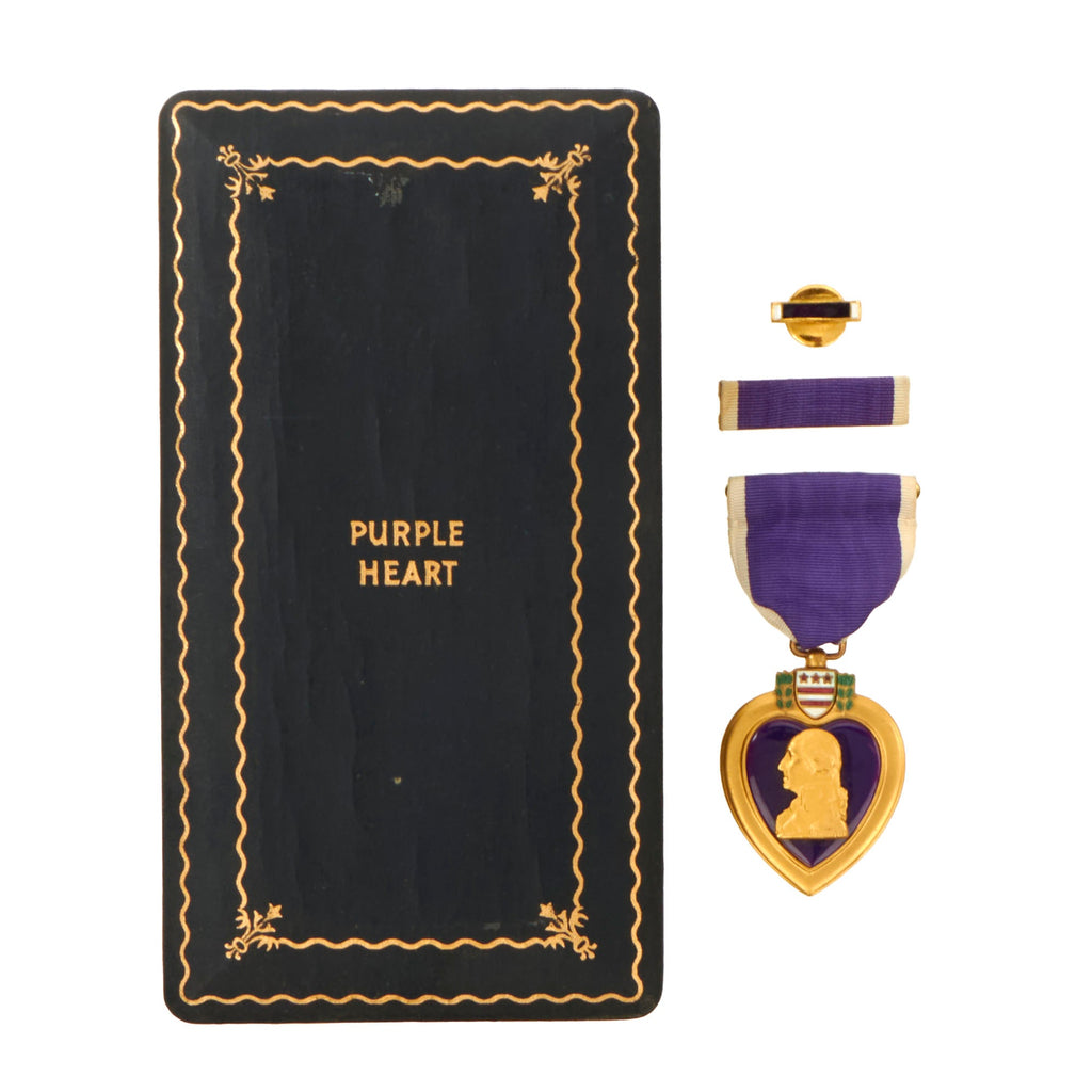 Original U.S. WWII Purple Heart Medal in Original Presentation Case with Ribbon & Lapel Pin - Not Numbered Original Items