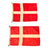 Original Danish WWII Era Pair of Danish Flags with Grommets - 11 x 16” & 13 x 21” Original Items