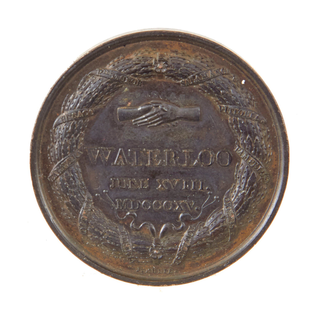 Original British Napoleonic Wellington 1815 Waterloo Medallion - Bronze Original Items