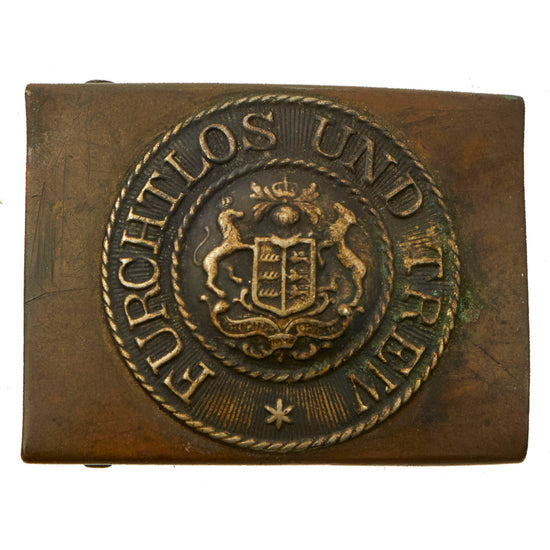 Original Imperial German WWI Württemberg State Enlisted Man’s Belt Buckle - Furcthlos und Treu Original Items