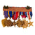 Original U.S. WWII Six-Place Mini-Medal Bar with DFC & Silver Star on Period Mount - Excellent Original Items